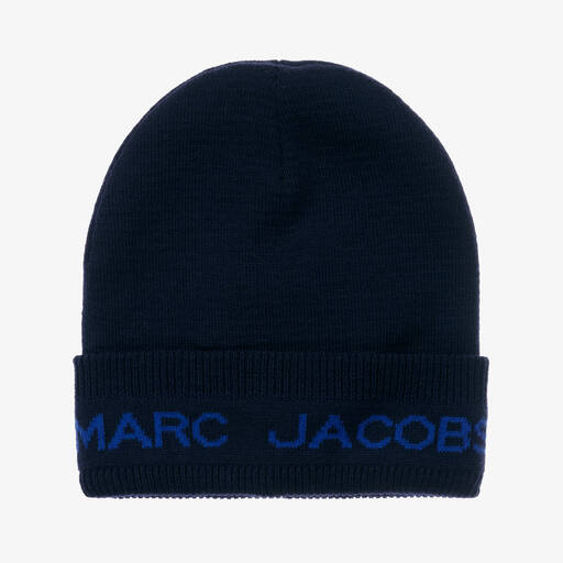 MARC JACOBS-Navy Blue Knitted Beanie Hat | Childrensalon Outlet