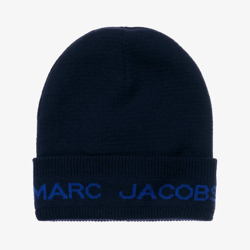 MARC JACOBS-قبعة بيني قطن وصوف محبوك لون كحلي | Childrensalon Outlet