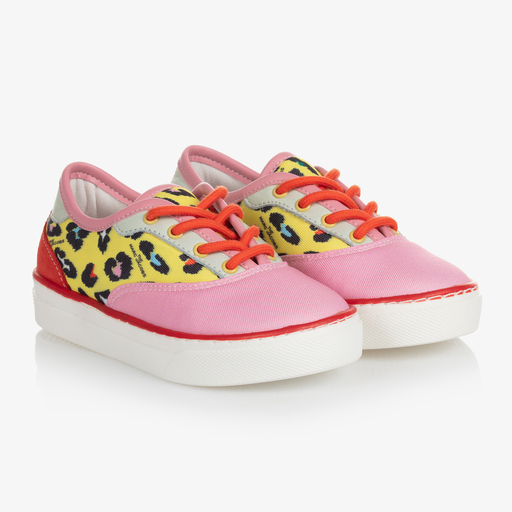 MARC JACOBS-حذاء ترينرز كانفاس لون زهري وأصفر للبنات | Childrensalon Outlet