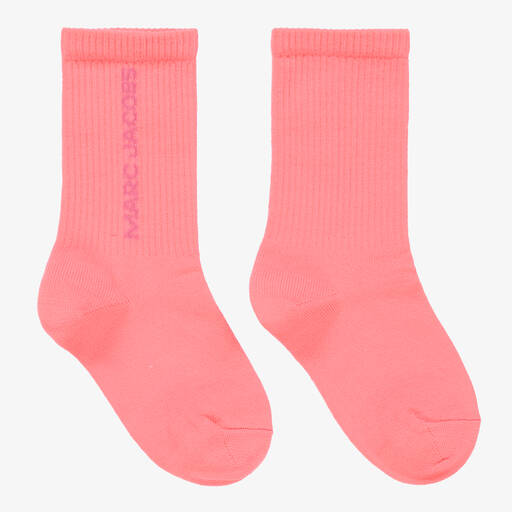 MARC JACOBS-Pink Logo Socks | Childrensalon Outlet