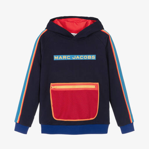 MARC JACOBS-Синяя хлопковая худи с карманом | Childrensalon Outlet