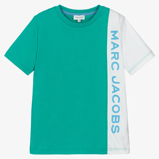 MARC JACOBS-Teen Boys Green Cotton Logo T-Shirt | Childrensalon Outlet