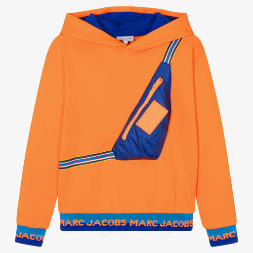 MARC JACOBS-توب هودي قطن جيرسي لون برتقالي تينز ولادي | Childrensalon Outlet