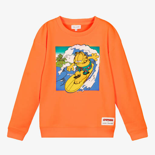 MARC JACOBS-Teen Boys Orange Surfing Garfield Sweatshirt | Childrensalon Outlet