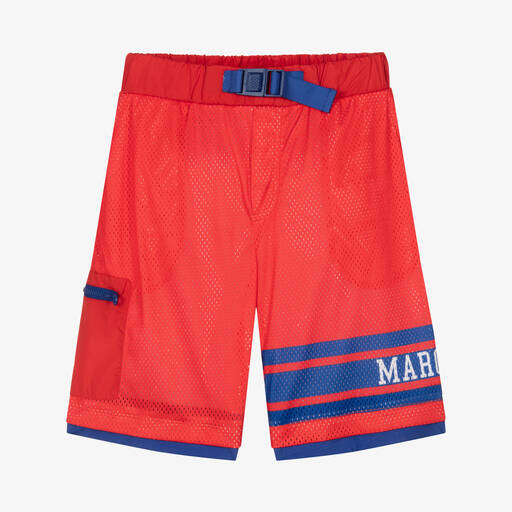 MARC JACOBS-شورت تينز ولادي شبك لون أحمر | Childrensalon Outlet