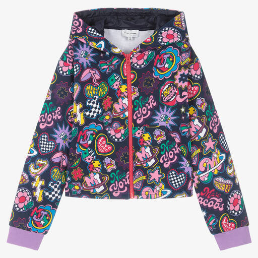 MARC JACOBS-Teen Girls Blue Cotton Zip-up Top | Childrensalon Outlet
