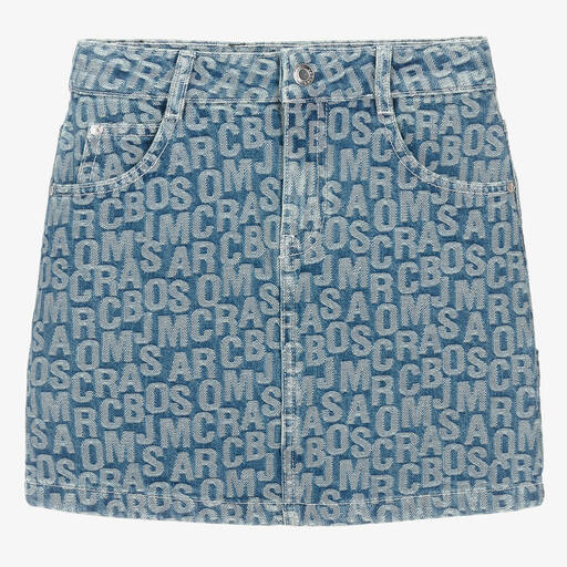 MARC JACOBS-تنورة جاكارد قطن دنيم لون أزرق للمراهقات | Childrensalon Outlet