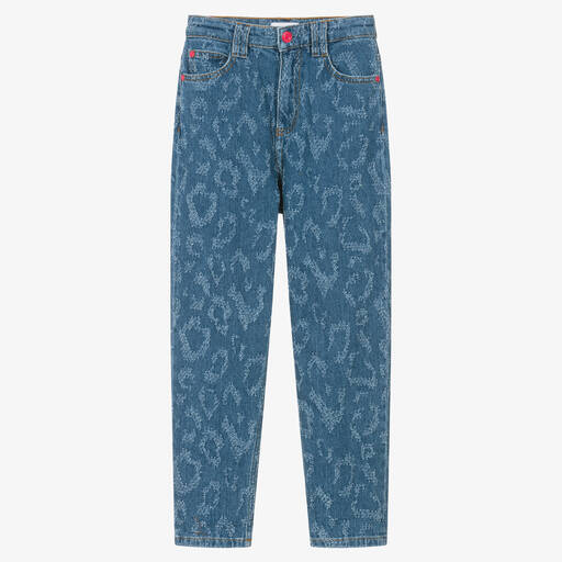 MARC JACOBS-Teen Girls Blue Leopard Pattern Jeans | Childrensalon Outlet