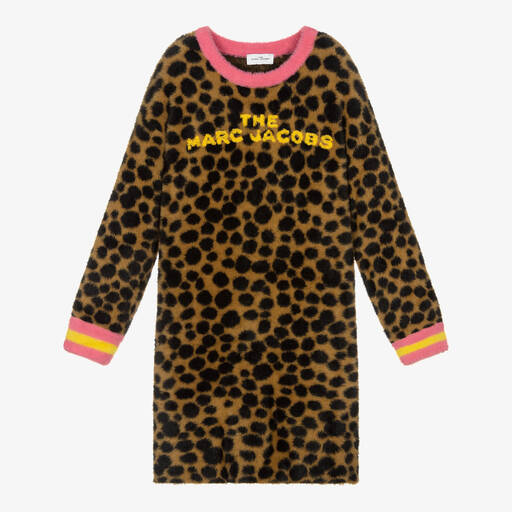 MARC JACOBS-فستان تينز محبوك لون بني وأسود | Childrensalon Outlet