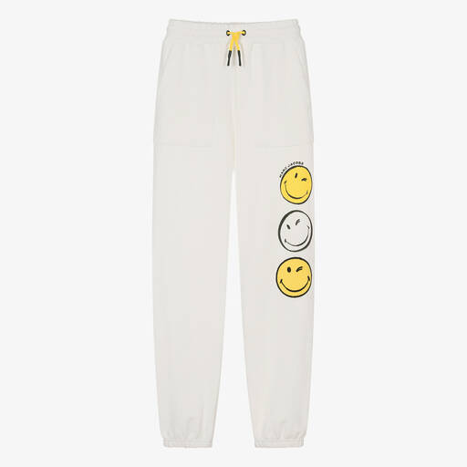 MARC JACOBS-Teen Girls Ivory Smiley Face Joggers | Childrensalon Outlet