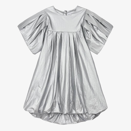 MARC JACOBS-Teen Girls Metallic Silver Puffed Dress | Childrensalon Outlet