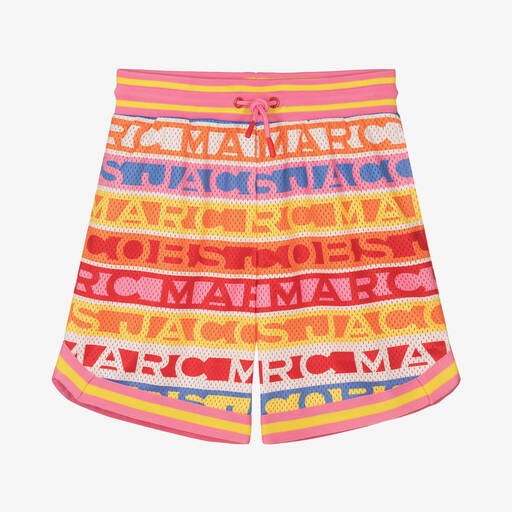 MARC JACOBS-Teen Girls Multicoloured Logo Mesh Shorts | Childrensalon Outlet