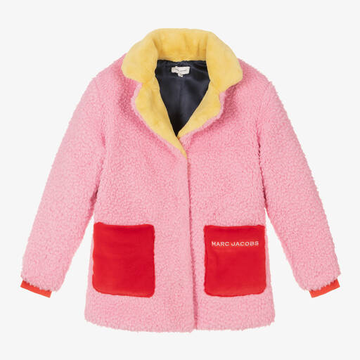 MARC JACOBS-Розовая шуба из искусственного меха для девочек-подростков | Childrensalon Outlet