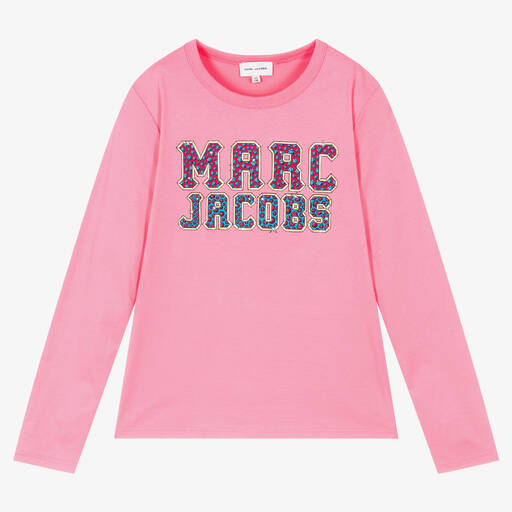 MARC JACOBS-توب تينز بناتي قطن جيرسي عضوي لون زهري | Childrensalon Outlet