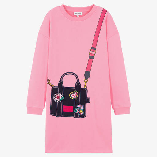 MARC JACOBS-Robe rose cabas à écussons fille | Childrensalon Outlet