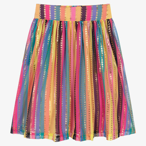 MARC JACOBS-تنورة تينز بناتي شيفون مقلم بطبعة ملونة | Childrensalon Outlet