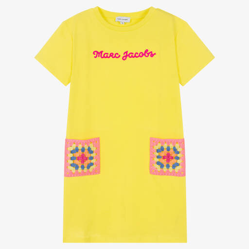 MARC JACOBS-Teen Girls Yellow Cotton Logo Dress | Childrensalon Outlet