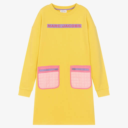 MARC JACOBS-Teen Girls Yellow Cotton Pocket Dress | Childrensalon Outlet