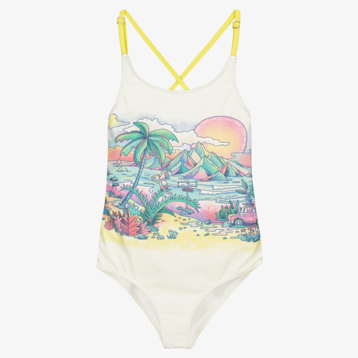 MARC JACOBS-Teen Ivory Hawaiian Swimsuit | Childrensalon Outlet