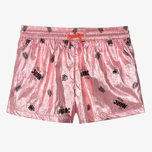 MARC JACOBS-Teen Pink Foil Logo Shorts | Childrensalon Outlet