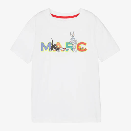 MARC JACOBS-Teen White Cotton Looney Tunes Logo T-Shirt | Childrensalon Outlet