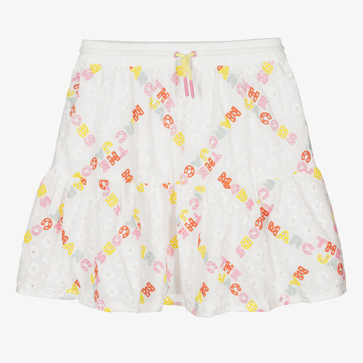 MARC JACOBS-Teen White Logo Cotton Skirt | Childrensalon Outlet