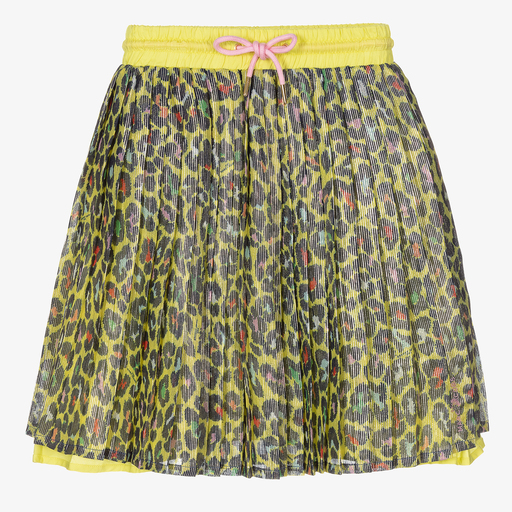 MARC JACOBS-Gelber Faltenrock mit Geparden-Print | Childrensalon Outlet