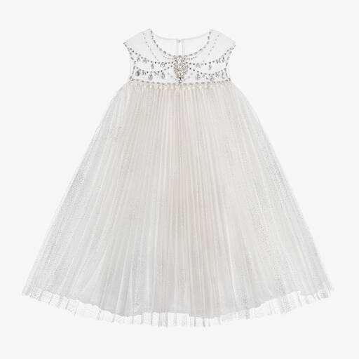 Marchesa Kids Couture-Girls Ivory Tulle & Crystal Dress | Childrensalon Outlet