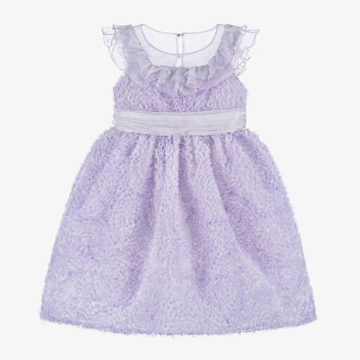 Marchesa Kids Couture-Girls Lilac Purple Tulle & Silk Organza Dress | Childrensalon Outlet