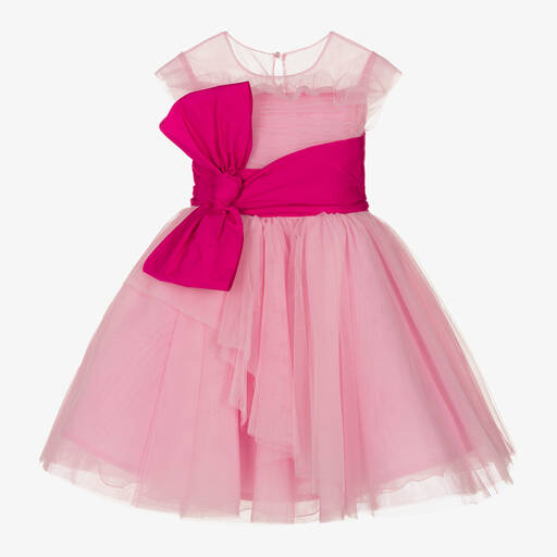 Marchesa Kids Couture-Girls Pink Tulle Bow Dress | Childrensalon Outlet