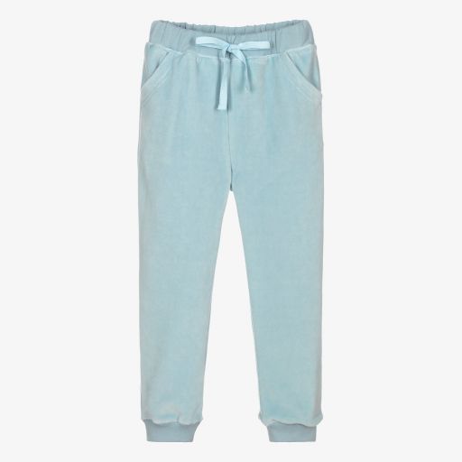 Marie-Chantal-Blaue Jogginghose aus Baumwoll-Velours | Childrensalon Outlet