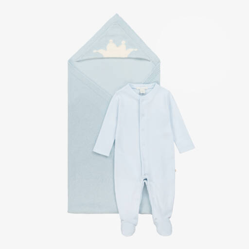 Marie-Chantal-Boys Azure Pima Cotton Ensemble | Childrensalon Outlet