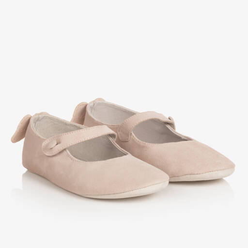 Marie-Chantal-Girls Pink Suede Mary Janes | Childrensalon Outlet