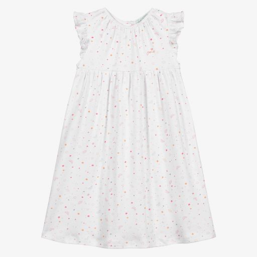 Marie-Chantal-White Pima Cotton Nightdress | Childrensalon Outlet