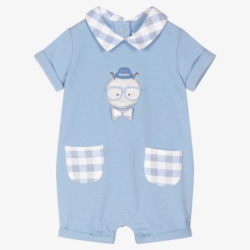 Mayoral Newborn-Baby Boys Blue Cotton Shortie | Childrensalon Outlet