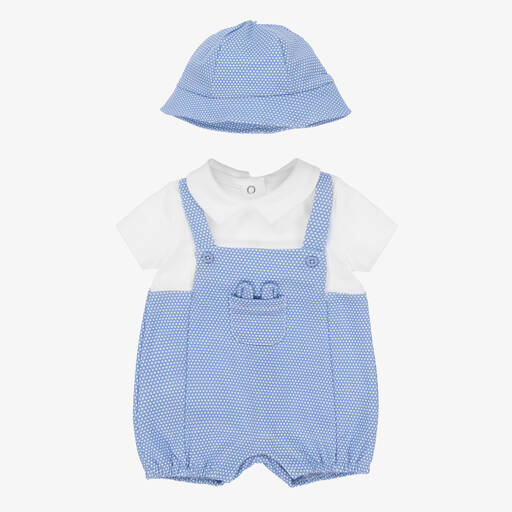 Mayoral-Baby Boys Blue Cotton Shortie Set | Childrensalon Outlet