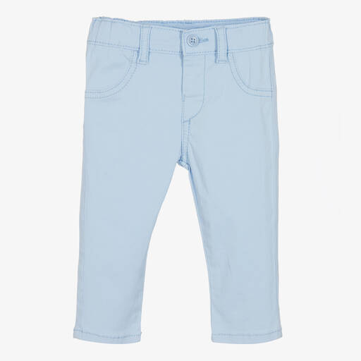 Mayoral-Baby Boys Blue Cotton Trousers | Childrensalon Outlet