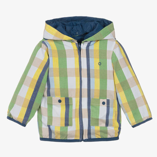 Mayoral Для новорожденных-Baby Boys Blue & Green Reversible Jacket | Childrensalon Outlet