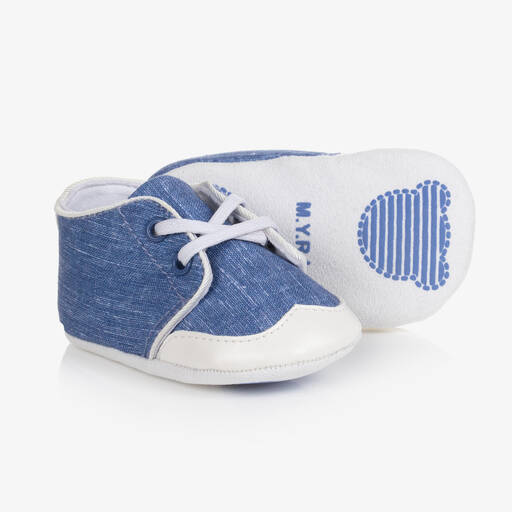 Mayoral-Baby Boys Blue Pre-Walker Trainers | Childrensalon Outlet
