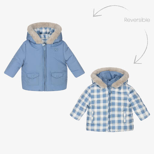 Mayoral Newborn-Blauer Baby Wende-Mantel (J) | Childrensalon Outlet