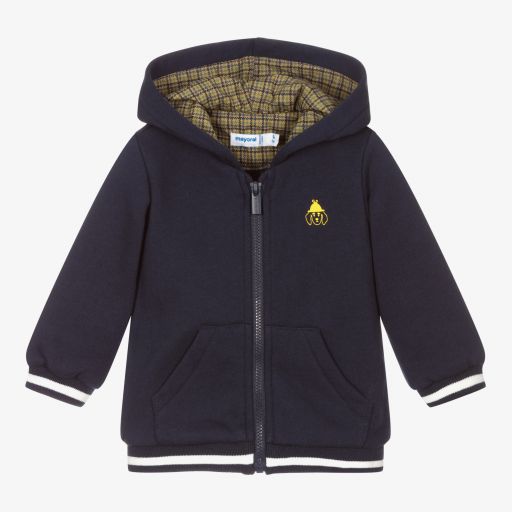 Mayoral-Baby Boys Blue Zip-up Hoodie | Childrensalon Outlet