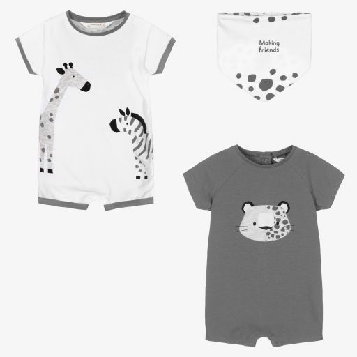 Mayoral Newborn-Baby Boys Grey Shortie Set | Childrensalon Outlet