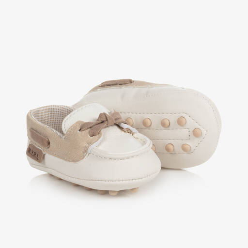 Mayoral-Baby Boys Ivory Pre-Walker Moccasins | Childrensalon Outlet