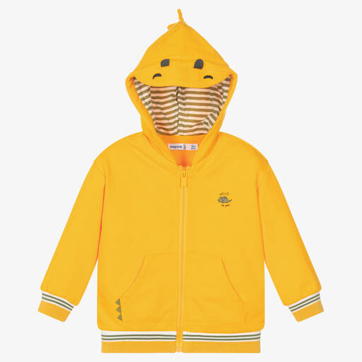 Mayoral-Baby Boys Orange Cotton Zip-Up Hoodie | Childrensalon Outlet