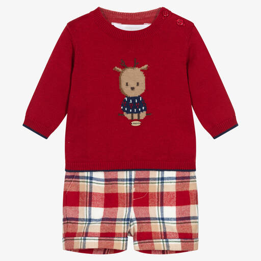 Mayoral Newborn-Baby Boys Red Shorts Set | Childrensalon Outlet