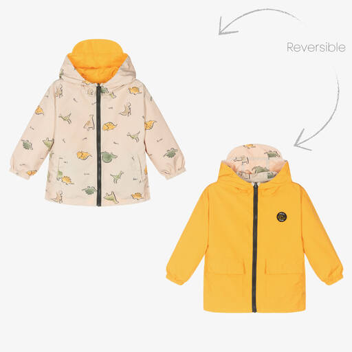 Mayoral-Baby Boys Reversible Beige & Orange Coat | Childrensalon Outlet