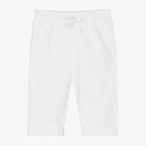 Mayoral Newborn-Baby Boys White Cotton & Linen Trousers | Childrensalon Outlet