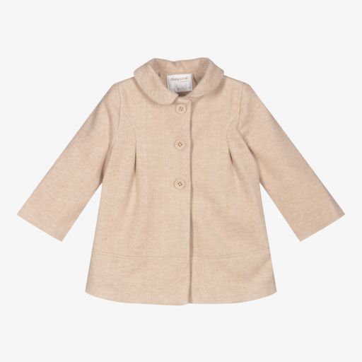 Mayoral Для новорожденных-Бежевое пальто для девочек | Childrensalon Outlet