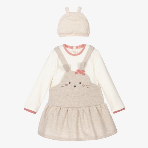 Mayoral Для новорожденных-Бежевый комплект с платьем для девочек | Childrensalon Outlet