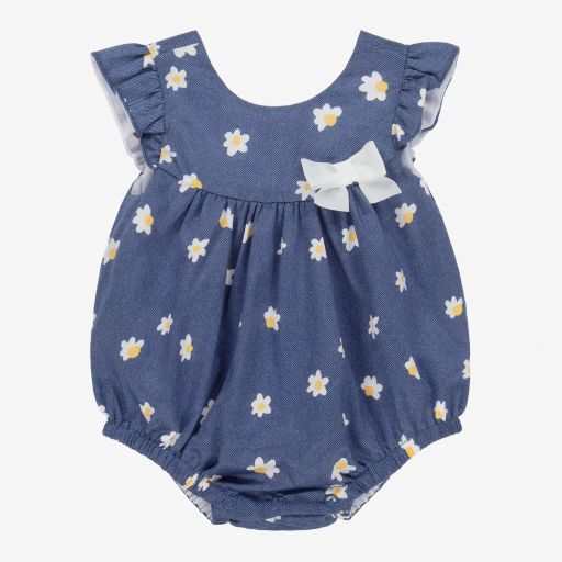 Mayoral Newborn-Baby Girls Blue Daisy Shortie | Childrensalon Outlet